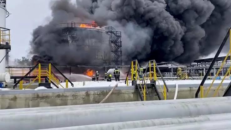 Ukrainian drone attack ignites oil tank in Sochi