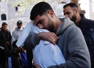 Dozens mourn six killed in Israeli shelling of Gaza shelter