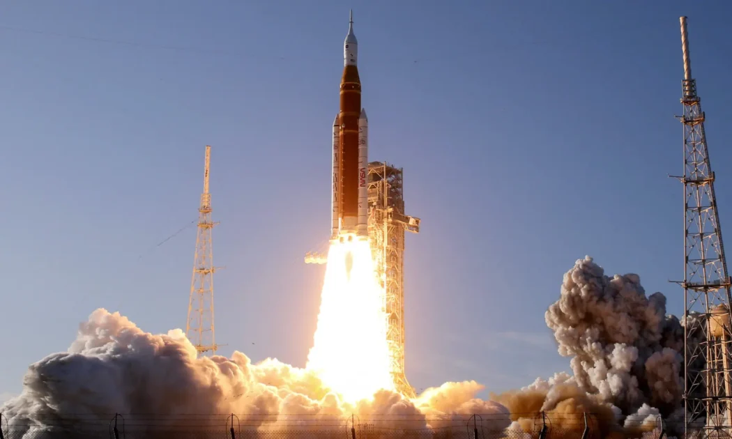 Nasa launches 4 astronauts on world’s first crewed lunar mission in half a century