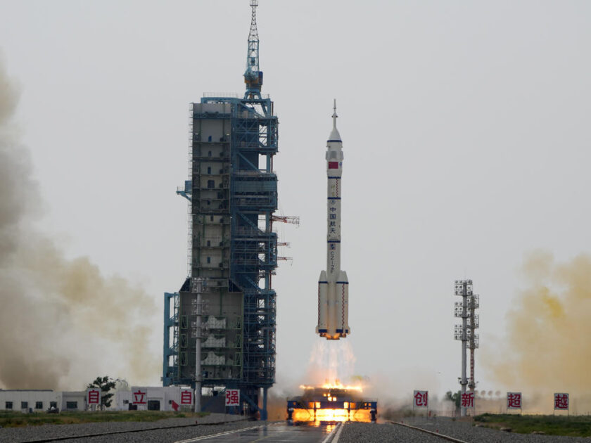 China launches three-crew space flight as part of Moon ambitions